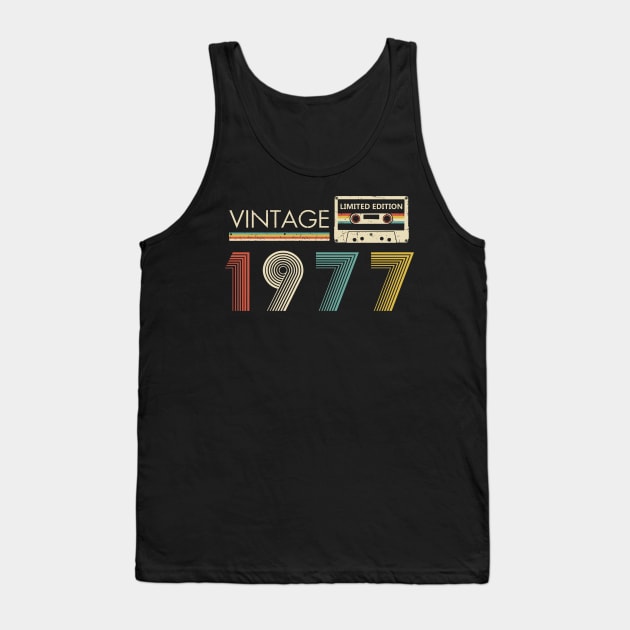 Vintage 1977 Limited Edition Cassette 47th Birthday Tank Top by Kontjo
